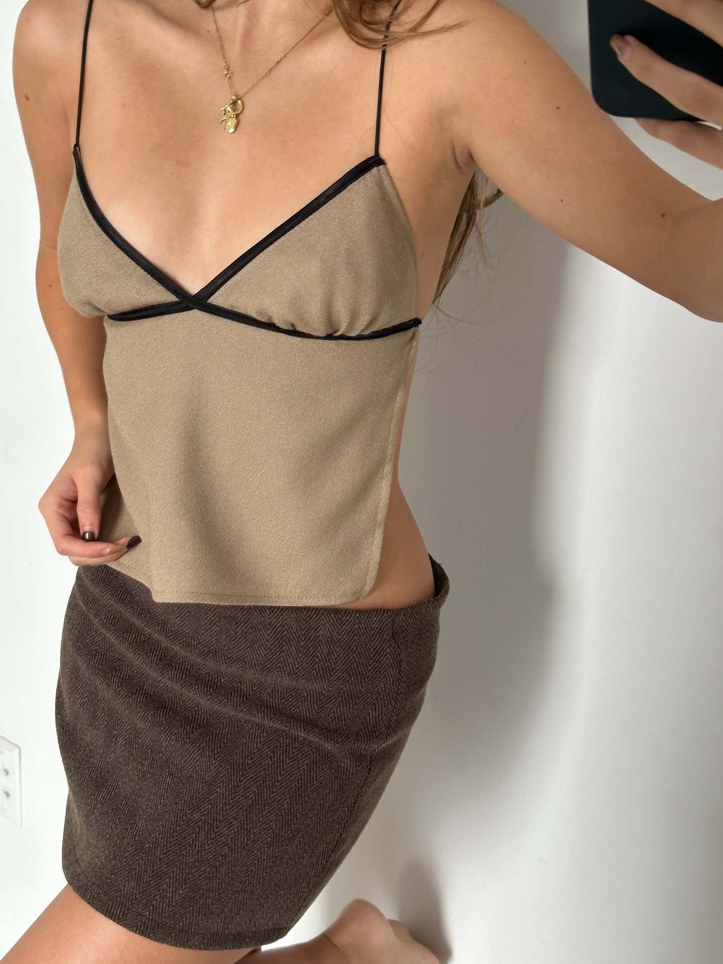 Cotton And Linen Chest-wrapped Backless Lace-up Vest