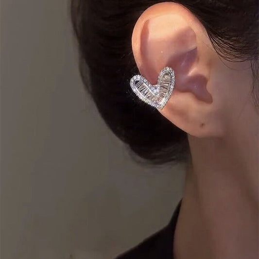Fashion Jewelry Micro Inlaid Zircon Love Ear Clip Female Niche Design