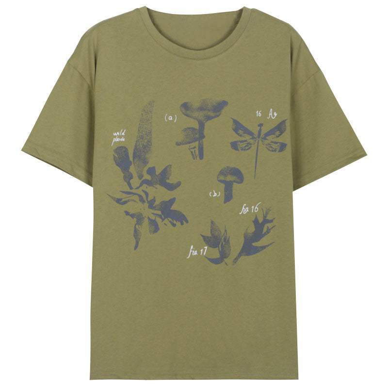 Printed Short Sleeved T-shirt For Women Loose Fitting Summer