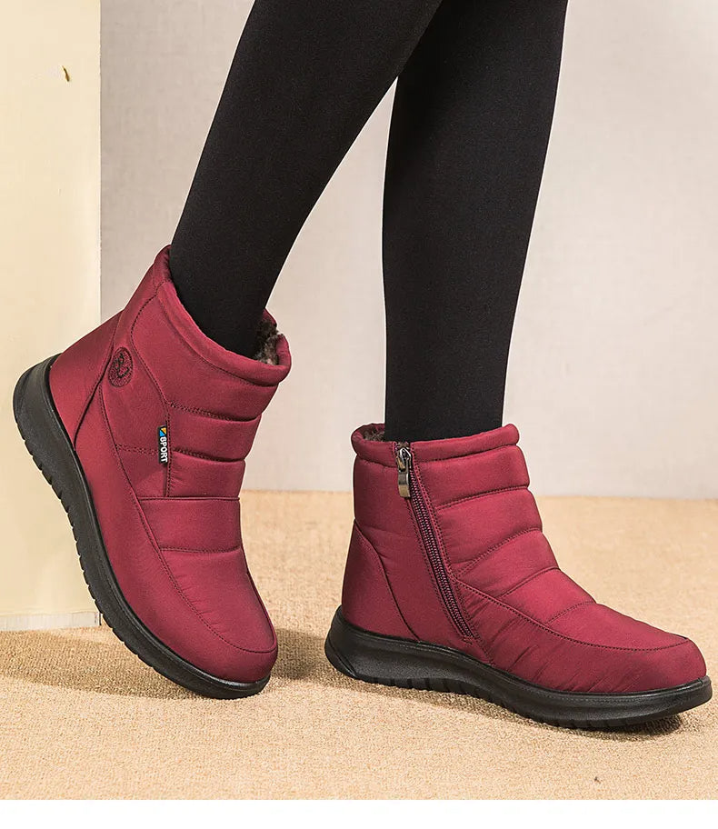 Women's Zipper Ankle Waterproof Snow Boots