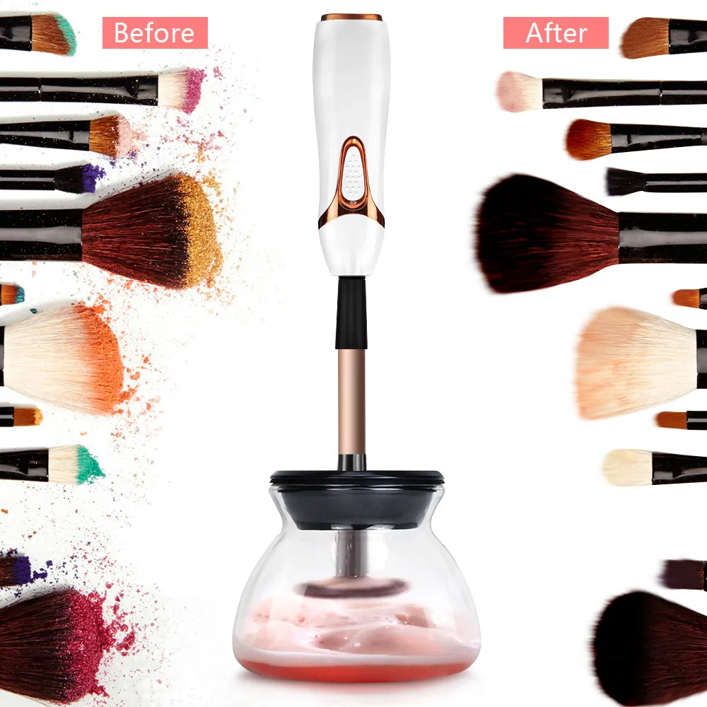 Electric Makeup Brush Cleaner and Dryer Set: Effortlessly Clean and Dry Silicone Makeup Brushes in Just 10 Seconds