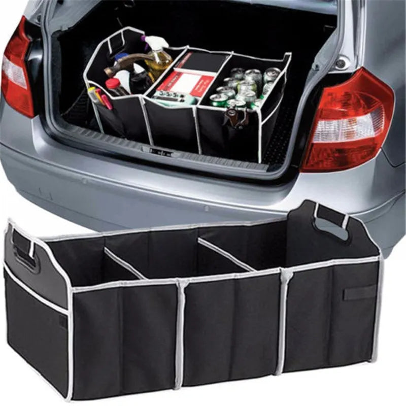 3-Compartment Car Trunk Storage Organiser