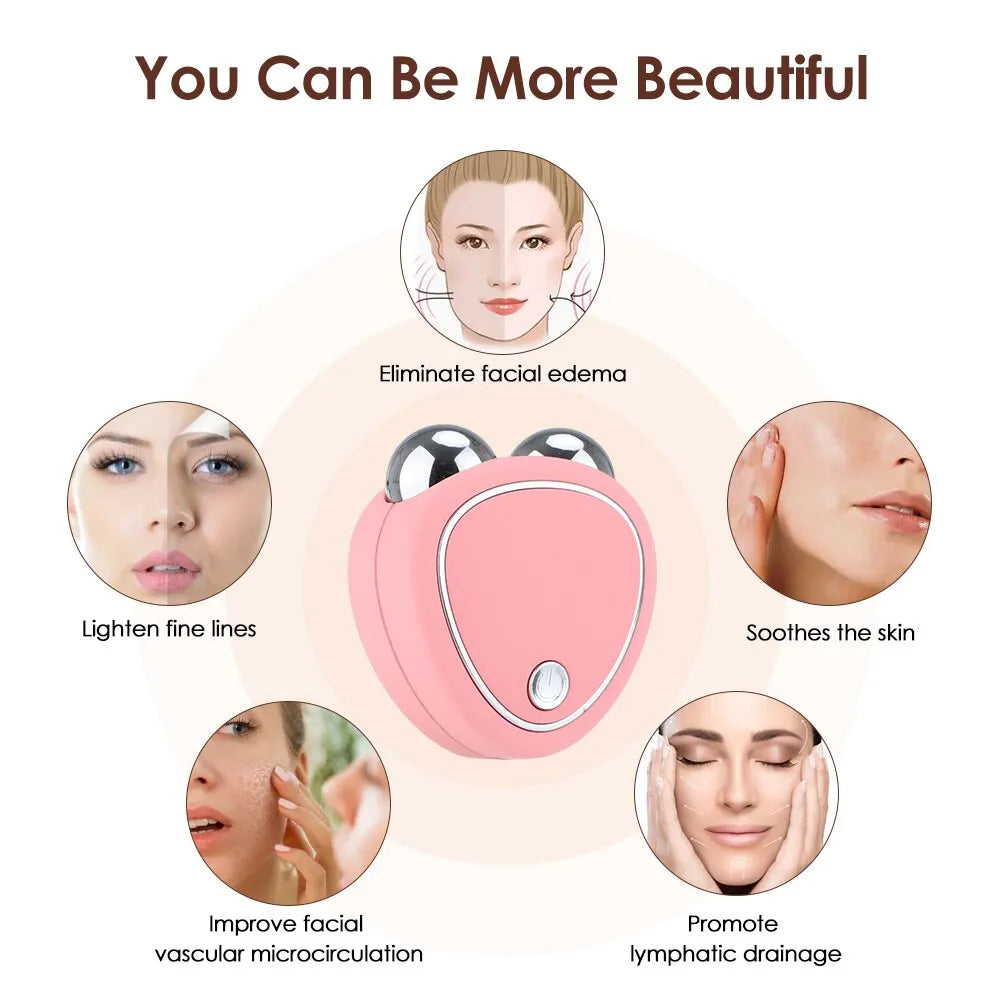 Compact Portable EMS Facial Massager for Delicate Face Contouring, Lifting, and Skin Firming