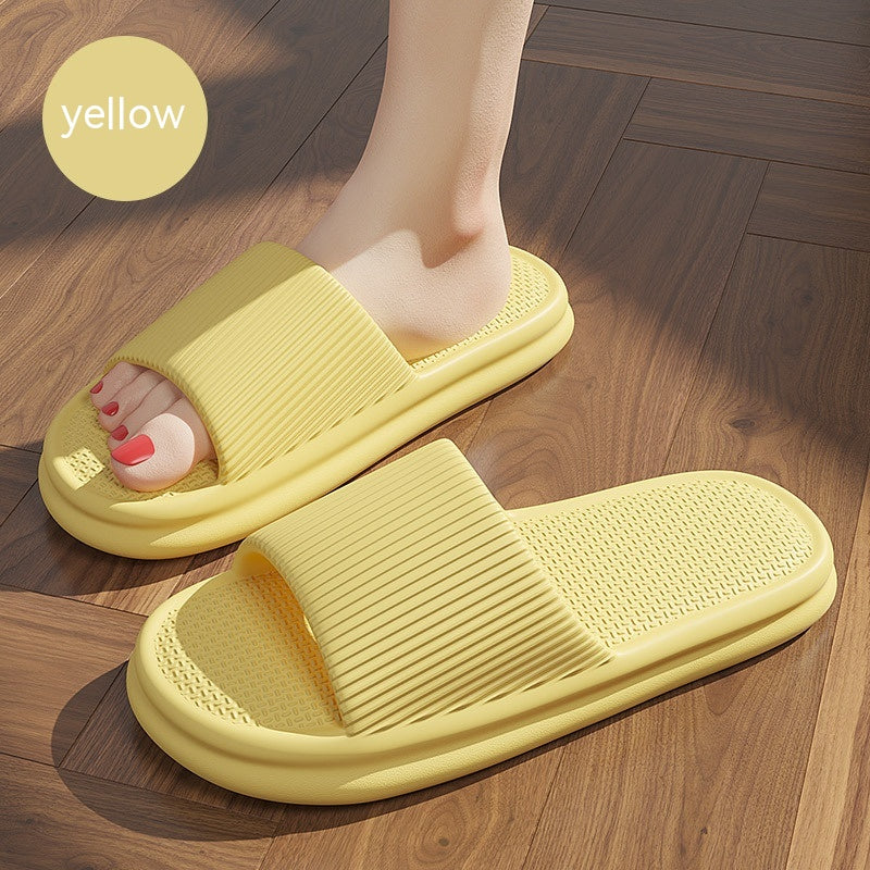 Striped Design Home Slippers For Women Men Soft Anti-slip Floor Bathroom Slippers Solid House Shoes