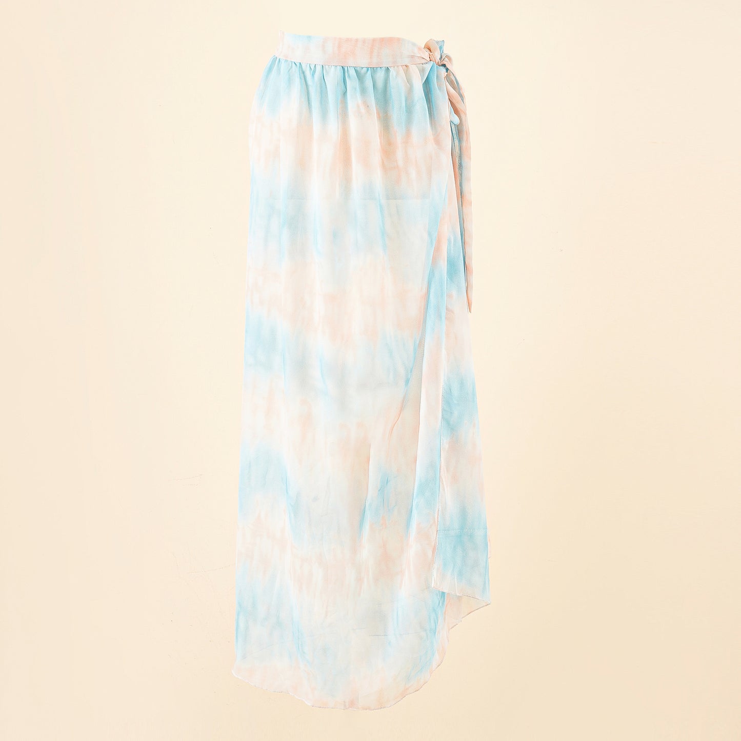 Vacation Chiffon Printed Tie-dye Lace-up Beach Wrap Skirt