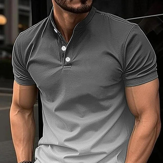 European And American Stand Collar Gradient Casual Golf Short Sleeve