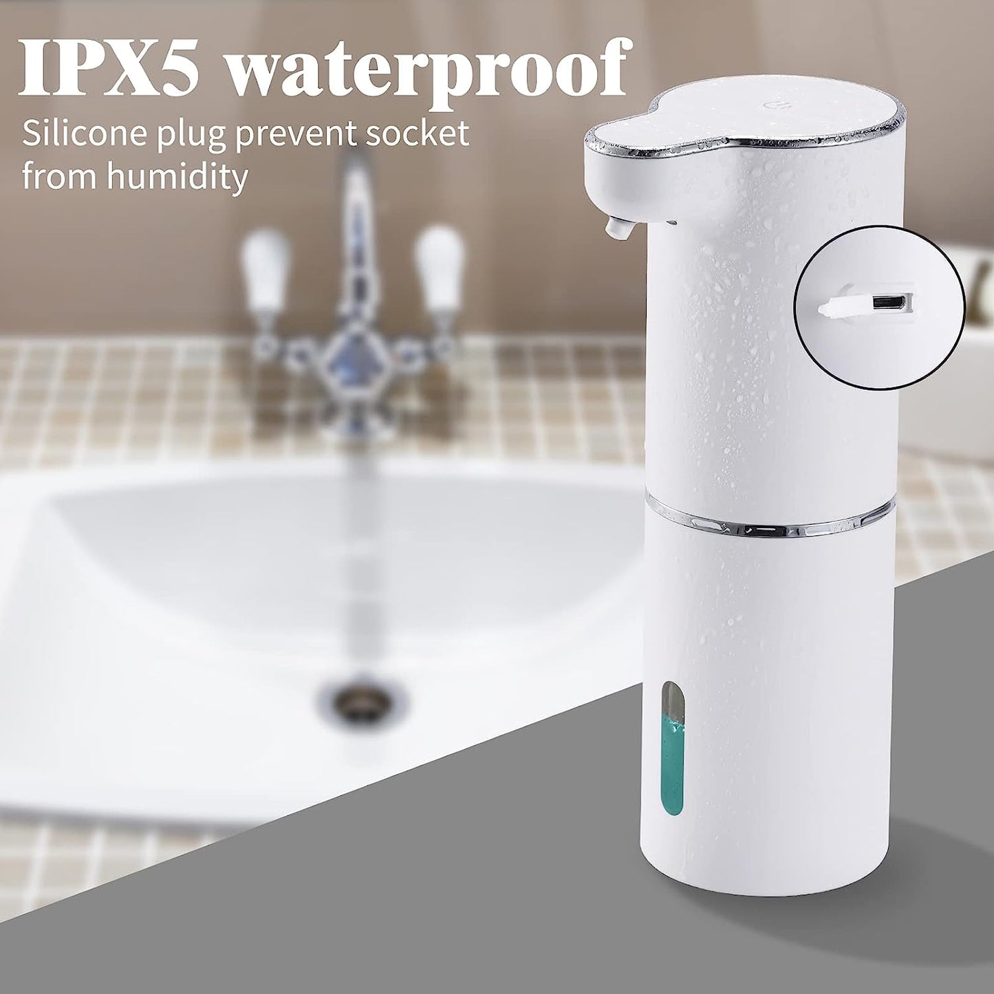 Soap Dispenser Automatic Wall Mounted Foam Soap Dispenser Set USB Charging with Sensor Infrared Motion Sensor for Kitchen and Bathroom