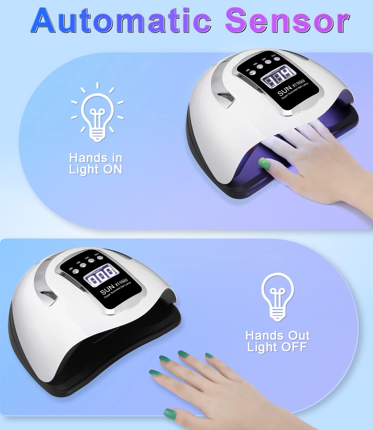 Professional Nail Dryer with 66 Lamp Beads, 280W LED UV Nail Lamp, Fast Drying for Gel Nails, Equipped with 4 Timer Settings