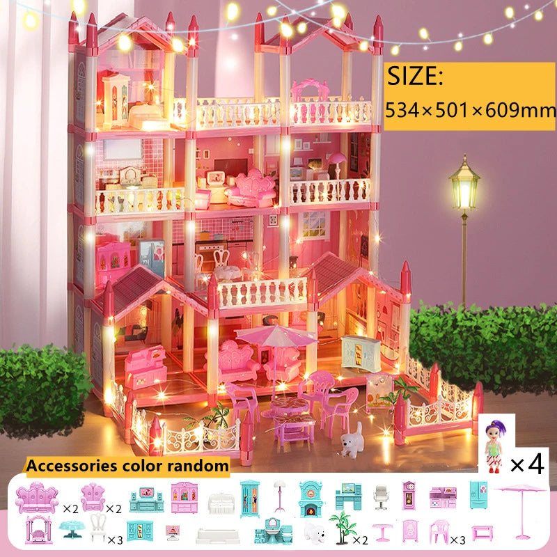 Assembled DIY Miniatures Dollhouse Accessories Villa: 3D Dollhouse Edition