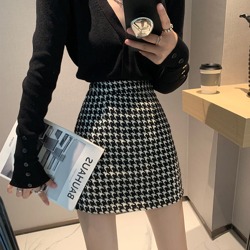 Houndstooth Classic Style A- Line Skirt
