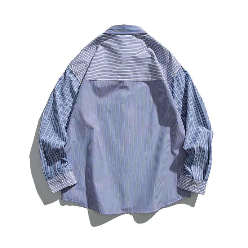 New Japanese Loose Casual Plaid Block Shirt